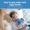 image:imageDr Browns Milestones WideNeck Sippy Spout Bottle with Silicone Handles 9 oz270 mL Ecru 1PackBlue