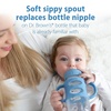 image:imageDr Browns Milestones WideNeck Sippy Spout Bottle with Silicone Handles 9 oz270 mL Ecru 1PackBlue