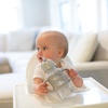 image:imageDr Browns Milestones WideNeck Sippy Straw Bottle with 100 Silicone Handles and Weighted Straw 9 oz270 mL Blue 6m1Pack  Gray