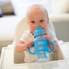 image:imageDr Browns Milestones WideNeck Sippy Straw Bottle with 100 Silicone Handles and Weighted Straw 9 oz270 mL Blue 6mBlue