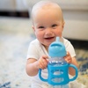image:imageDr Browns Milestones WideNeck Sippy Straw Bottle with 100 Silicone Handles and Weighted Straw 9 oz270 mL Blue 6mBlue