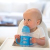 image:imageDr Browns Milestones WideNeck Sippy Straw Bottle with 100 Silicone Handles and Weighted Straw 9 oz270 mL Blue 6mGray  Blue