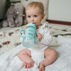 image:imageDr Browns Milestones WideNeck Sippy Straw Bottle with 100 Silicone Handles and Weighted Straw 9 oz270 mL Blue 6mGray  Green