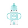 image:imageDr Browns Milestones WideNeck Sippy Straw Bottle with 100 Silicone Handles and Weighted Straw 9 oz270 mL Blue 6mGray  Green