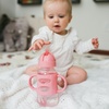 image:imageDr Browns Milestones WideNeck Sippy Straw Bottle with 100 Silicone Handles and Weighted Straw 9 oz270 mL Blue 6mGray  Pink