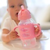 image:imageDr Browns Milestones WideNeck Sippy Straw Bottle with 100 Silicone Handles and Weighted Straw 9 oz270 mL Blue 6mGray  Pink