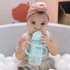 image:imageDr Browns Milestones WideNeck Sippy Straw Bottle with 100 Silicone Handles and Weighted Straw 9 oz270 mL Blue 6mGreen