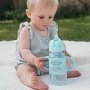 image:imageDr Browns Milestones WideNeck Sippy Straw Bottle with 100 Silicone Handles and Weighted Straw 9 oz270 mL Blue 6mGreen
