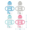 image:imageDr Browns Milestones WideNeck Sippy Straw Bottle with 100 Silicone Handles and Weighted Straw 9 oz270 mL Blue 6mPink