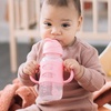 image:imageDr Browns Milestones WideNeck Sippy Straw Bottle with 100 Silicone Handles and Weighted Straw 9 oz270 mL Blue 6mPink
