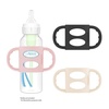 image:imageDr Browns Narrow Baby Bottle Handles 100 Silicone Easy Grip Removable Handles for Bottle to Sippy Cup Transition BlackEcruPink 3Pack 4mBlue  Gray  Green