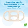 image:imageDr Browns Narrow Baby Bottle Handles 100 Silicone Easy Grip Removable Handles for Bottle to Sippy Cup Transition BlackEcruPink 3Pack 4mEcru