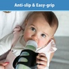 image:imageDr Browns Narrow Baby Bottle Handles 100 Silicone Easy Grip Removable Handles for Bottle to Sippy Cup Transition BlackEcruPink 3Pack 4mGreen