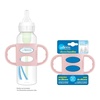 image:imageDr Browns Narrow Baby Bottle Handles 100 Silicone Easy Grip Removable Handles for Bottle to Sippy Cup Transition BlackEcruPink 3Pack 4mPink