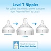 image:imageDr Browns Natural Flow Level T WideNeck Baby Bottle Nipple Slower Flow Rate for Infants 100 Silicone Bottle Nipple BPA Free 0m 6Pack