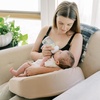 image:imageDr Browns Nursing Pillow with Washable Cover Breastfeeding Lap Support Pillow Premium Memory Foam Firm and Responsive LightGray  Green CoverGentle Beige  Storm Green