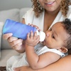 image:imageDr Browns Options Narrow Glass Bottle Sleeve 100 Silicone Blue BPAFree 8 oz 1PackGlowintheDark Navy