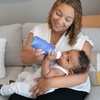 image:imageDr Browns Options Narrow Glass Bottle Sleeve 100 Silicone Blue BPAFree 8 oz 1PackGlowintheDark Navy