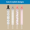 image:imageDr Browns Pacifier Clips Universal Fit Fabric Strap for Pacifiers Flowers and Stripes BPAFree 018 Months 2PackBlack and Ecru
