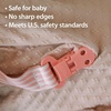 image:imageDr Browns Pacifier Clips Universal Fit Fabric Strap for Pacifiers Flowers and Stripes BPAFree 018 Months 2PackBlack and Ecru