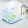 image:imageDr Browns Reusable Sponge Baby Bottle Cleaning Brush Set with Suction Cup Stand Scrubber and Nipple Cleaner Blue 3PackBlue Bottle Brush  Drying Rack
