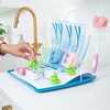 image:imageDr Browns Reusable Sponge Baby Bottle Cleaning Brush Set with Suction Cup Stand Scrubber and Nipple Cleaner Blue 3PackBlue Bottle Brush  Drying Rack