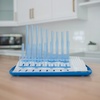 image:imageDr Browns Reusable Sponge Baby Bottle Cleaning Brush Set with Suction Cup Stand Scrubber and Nipple Cleaner Blue 3PackBlue Bottle Brush  Drying Rack