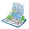 image:imageDr Browns Reusable Sponge Baby Bottle Cleaning Brush Set with Suction Cup Stand Scrubber and Nipple Cleaner Blue 3PackBlue Bottle Brush  Drying Rack