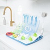 image:imageDr Browns Reusable Sponge Baby Bottle Cleaning Brush Set with Suction Cup Stand Scrubber and Nipple Cleaner Blue 3PackBlue Bottle Brush  Drying Rack