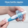 image:imageDr Browns Reusable Sponge Baby Bottle Cleaning Brush Set with Suction Cup Stand Scrubber and Nipple Cleaner Blue 3PackBlue Bottle Brush