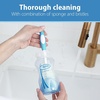 image:imageDr Browns Reusable Sponge Baby Bottle Cleaning Brush Set with Suction Cup Stand Scrubber and Nipple Cleaner Blue 3PackBlue Bottle Brush