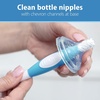 image:imageDr Browns Reusable Sponge Baby Bottle Cleaning Brush Set with Suction Cup Stand Scrubber and Nipple Cleaner Blue 3PackBlue Bottle Brush