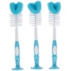 image:imageDr Browns Reusable Sponge Baby Bottle Cleaning Brush Set with Suction Cup Stand Scrubber and Nipple Cleaner Blue 3PackBlue Bottle Brush