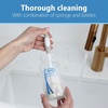 image:imageDr Browns Reusable Sponge Baby Bottle Cleaning Brush Set with Suction Cup Stand Scrubber and Nipple Cleaner Blue 3PackGray