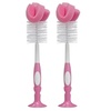 image:imageDr Browns Reusable Sponge Baby Bottle Cleaning Brush Set with Suction Cup Stand Scrubber and Nipple Cleaner Blue 3PackPink Bottle Brush