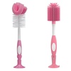 image:imageDr Browns Reusable Sponge Baby Bottle Cleaning Brush Set with Suction Cup Stand Scrubber and Nipple Cleaner Blue 3PackPink Variety Pack