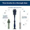 image:imageDr Browns Silicone Cleaning Brush Set with Bottle Spout and Straw Brush 3 Brushes to Clean Baby Bottles Spouts Nipples and Straws BPA Free  3PackSilicone Brush Set  Blue Brush  3pack