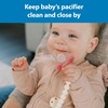 image:imageDr Browns Silicone Pacifier Clips Universal Fit Strap for Pacifiers PinkEcru BPA Free 018 Months 2Pack