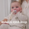 image:imageDr Browns Silicone Pacifier Clips Universal Fit Strap for Pacifiers PinkEcru BPA Free 018 Months 2Pack