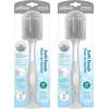 image:imageDr Browns Soft Touch No Scratch Baby Bottle Cleaning Brush Nipple Cleaner and Suction Cup Base for Easy Storage BPA Free Blue 2 PackGray