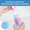 image:imageDr Browns Soft Touch No Scratch Baby Bottle Cleaning Brush Nipple Cleaner and Suction Cup Base for Easy Storage BPA Free Blue 2 PackPink