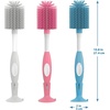 image:imageDr Browns Soft Touch No Scratch Baby Bottle Cleaning Brush Nipple Cleaner and Suction Cup Base for Easy Storage BPA Free Blue 2 PackPink