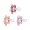 image:imageDr Browns Advantage OnePiece Silicone Baby Pacifier Fully Symmetrical Soother CoralLight PinkPink 618m BPA Free 3 Pack