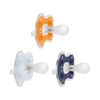 image:imageDr Browns Advantage OnePiece Silicone Baby Pacifier Fully Symmetrical Soother Dark BlueLight BlueOrange 618m BPA Free 3 Pack