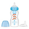 image:imageDr Browns AntiColic Options WideNeck Sippy Bottle Starter Kit 9oz270mL with Level 3 MediumFast Flow Nipple and Soft 100 Silicone Sippy Spout Blue BPA Free 6mBlue