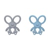 image:imageDr Browns Flexees Gray amp Blue Bunny 100 Silicone Baby Teethers BPA Free for 3 Months Babies