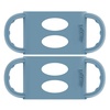 image:imageDr Browns Milestones 100 Silicone Baby Bottle Handles WideNeck Light Blue Green Gray 3 Pack 4mBlue  Value Pack