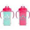 image:imageDr Browns Milestones Insulated Sippy Cup with Straw and Handles SpillProof Tumbler with Lid 2Pack Pink 10 oz300 mL BPA Free 12m2 Count Pack of 1