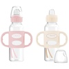 image:imageDr Browns Milestones Narrow Sippy Spout Bottle with 100 Silicone EasyGrip Handles and Soft Sippy Spout 8oz250mL Gray 1Pack 6m2 Pack  Light Pink  Ecru