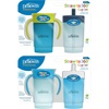 image:imageDr Browns Milestones Straw to 360 Convertible Toddler Training Cup Set with Interchangeable Silicone Straw and 360 Degree Cup Lids Blue Ocean 10 oz300 mL BPAFree 9m 2PackOcean BluesGreen Blues